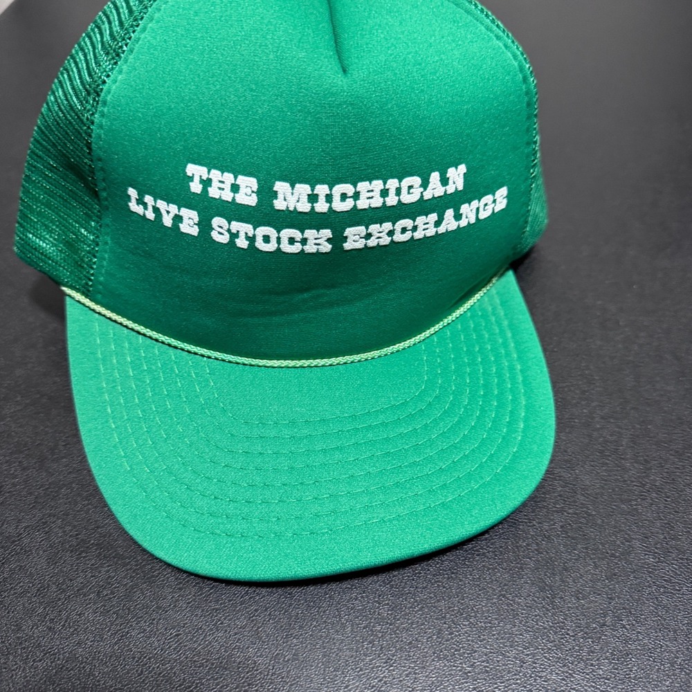 Mohr's Trucker Hat Mens OSFA Green Graphic The Michigan Live Stock Exchange